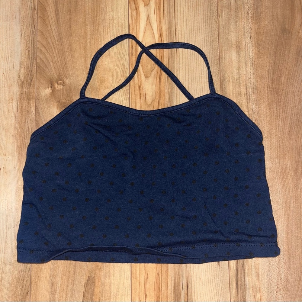 American Eagle cropped polka dot tank